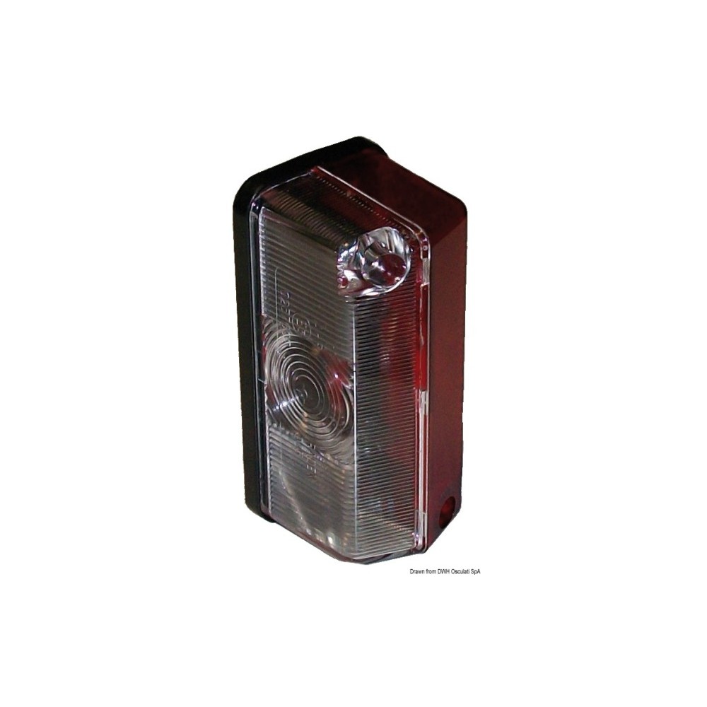 Feu d'encombrement base plate blanc/rouge