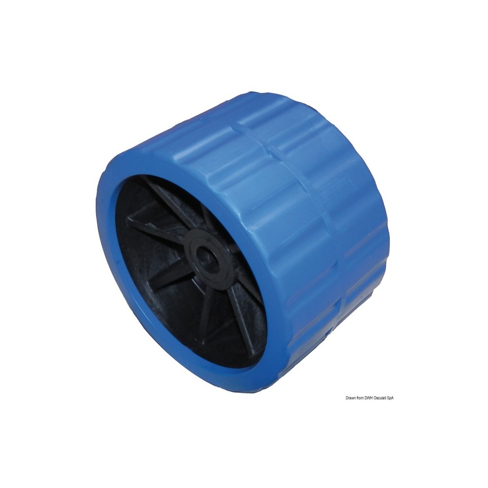 Roue latérale pivotante bleu Ø trou 18,5 mm