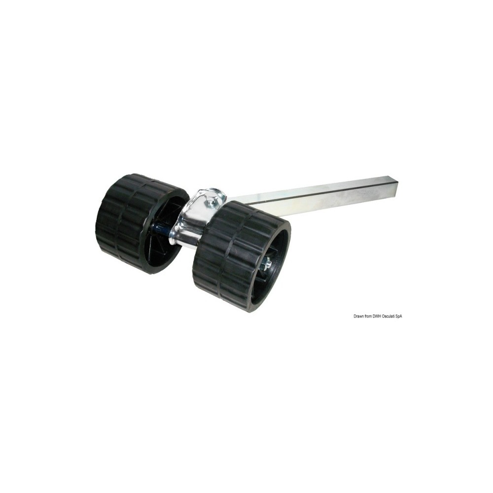 Rouleau pivotant 2 rouleaux droit 40 mm