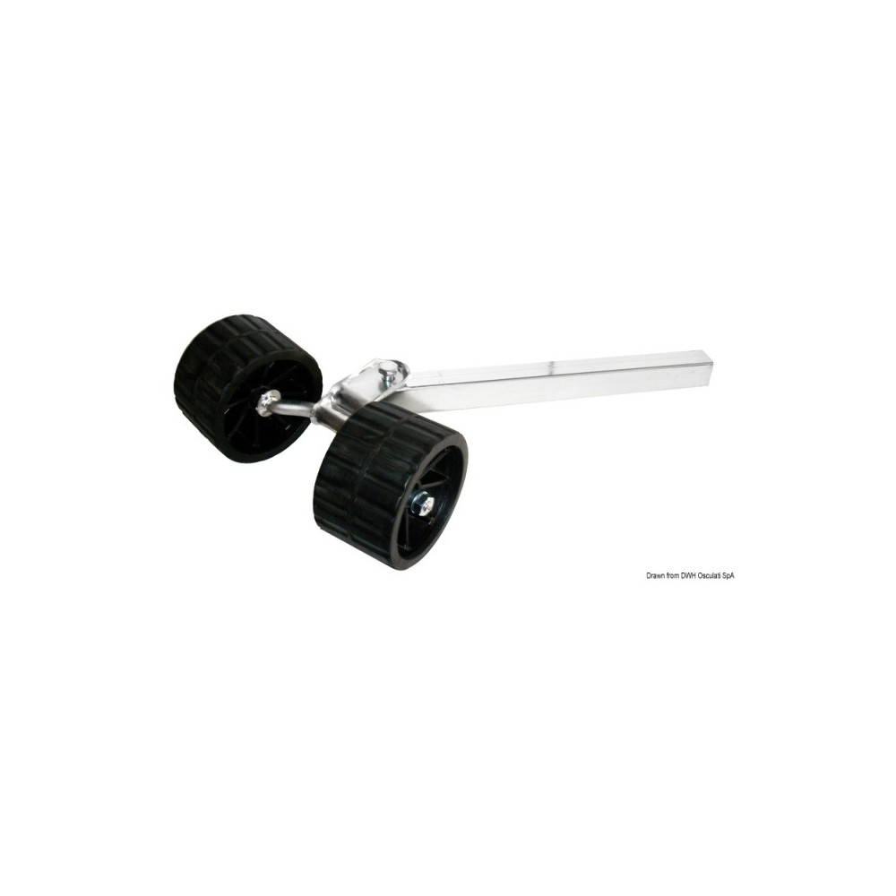 Rouleau pivotant 2 rouleaux rehaussé 40 mm