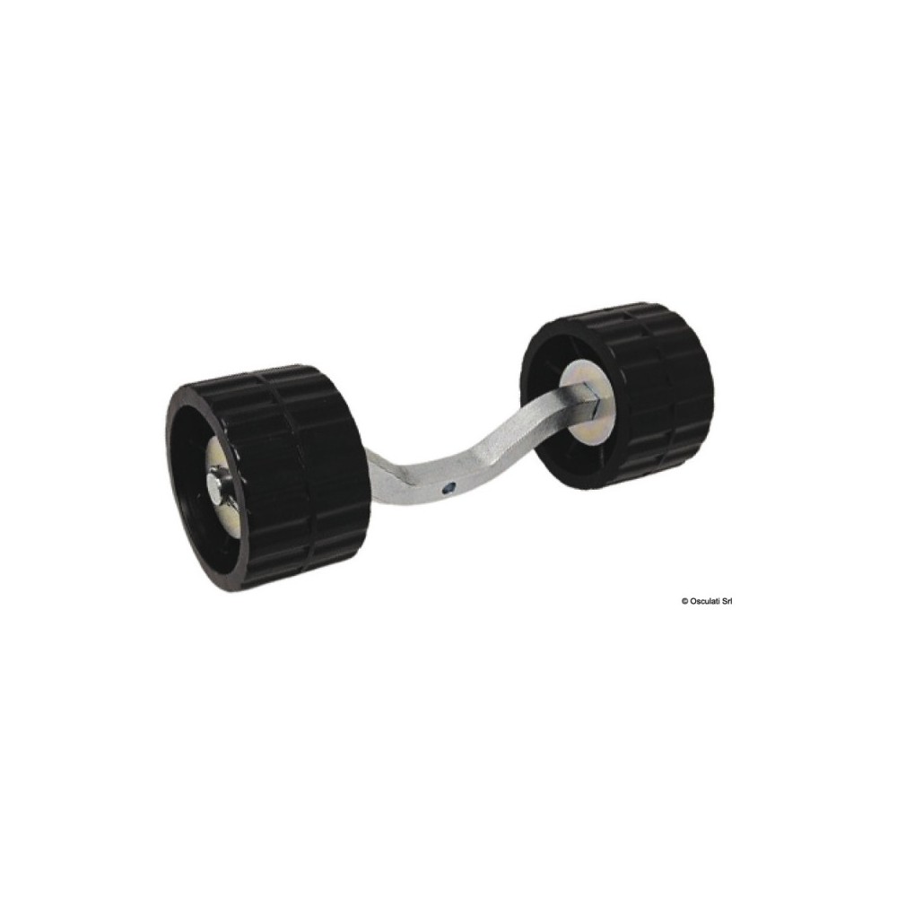 Galet fixe profilé extrudé 20 mm et façonné 120x75 mm