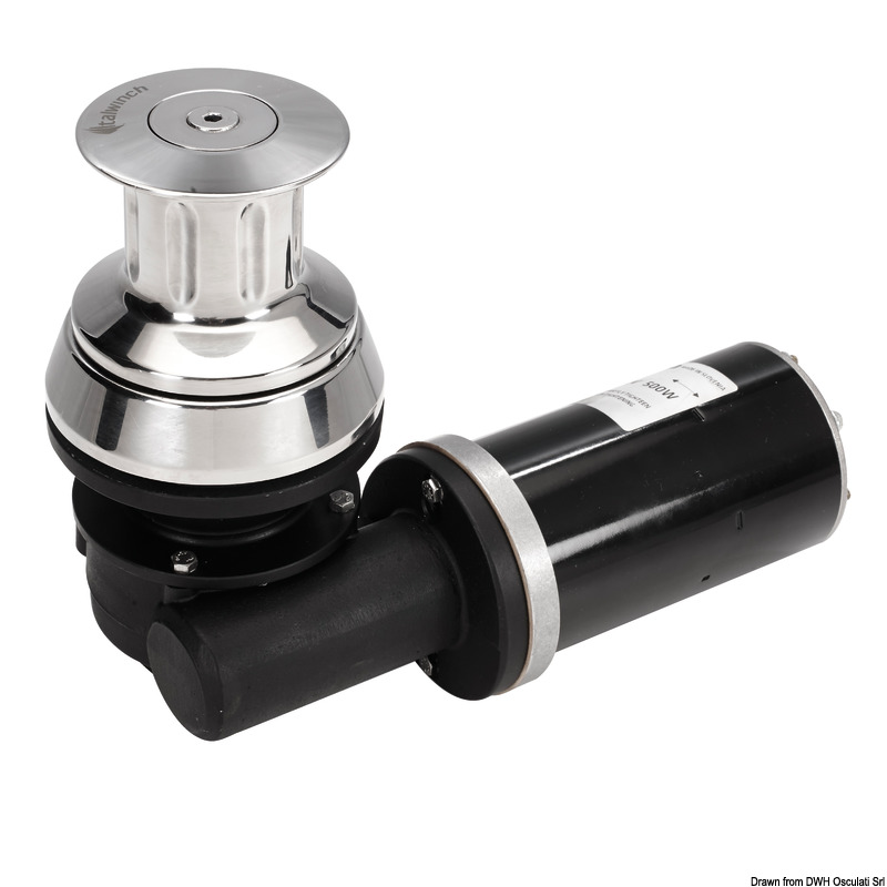 Treuil vertical inox CL-S 1000W 12V-C 8mm bas sans cloche