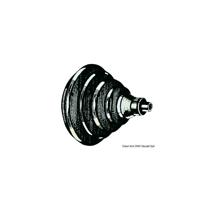 Bague passe-câbles en ABS noir avec soufflet