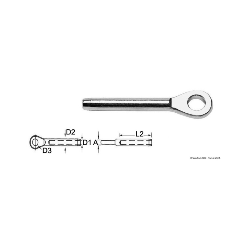 Terminal à œil AISI 316 Ø 2,5 mm