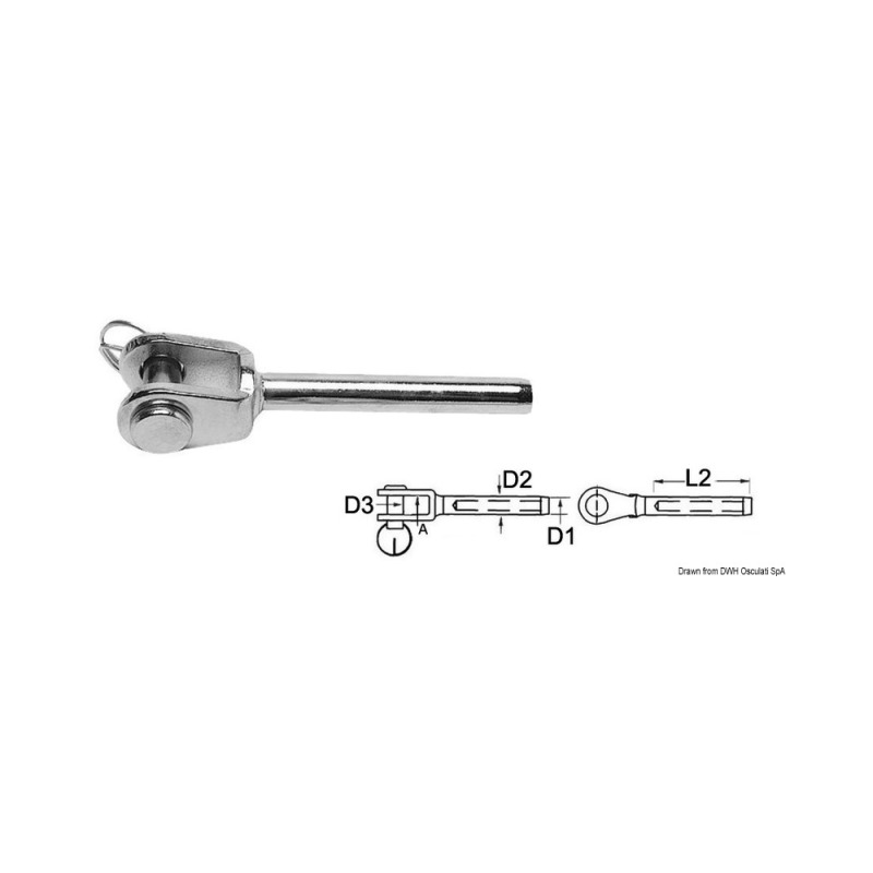 Terminal à fourche AISI 316 Ø 2,5 mm
