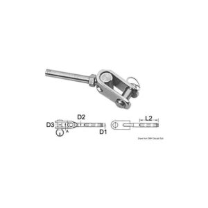 Terminal AISI 316 fourche articulée Ø 3 mm
