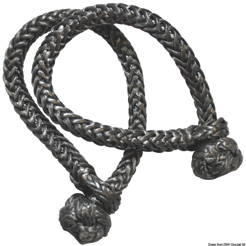 Manille Dyneema noir - 4 mm marine inox