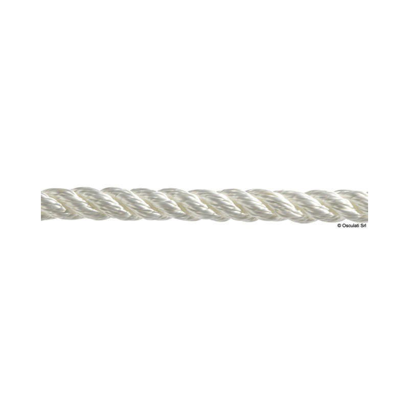 Bout 3 torons polypropylène tordu blanc 8 mm