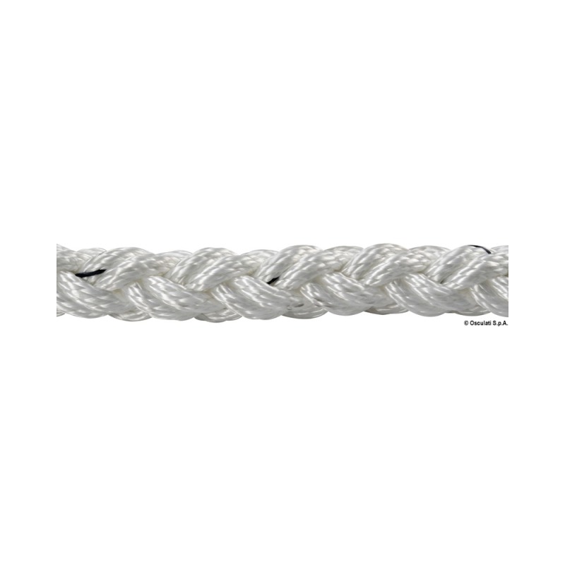 Tresse polyester Square Line noir 12 mm