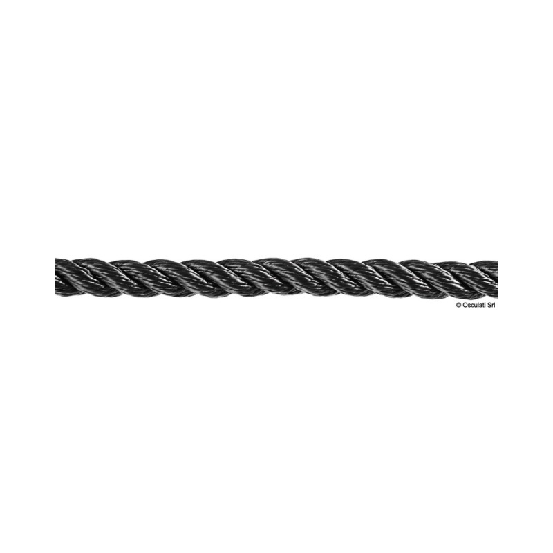 Bout 3 torons polypropylène tordu noir 8 mm