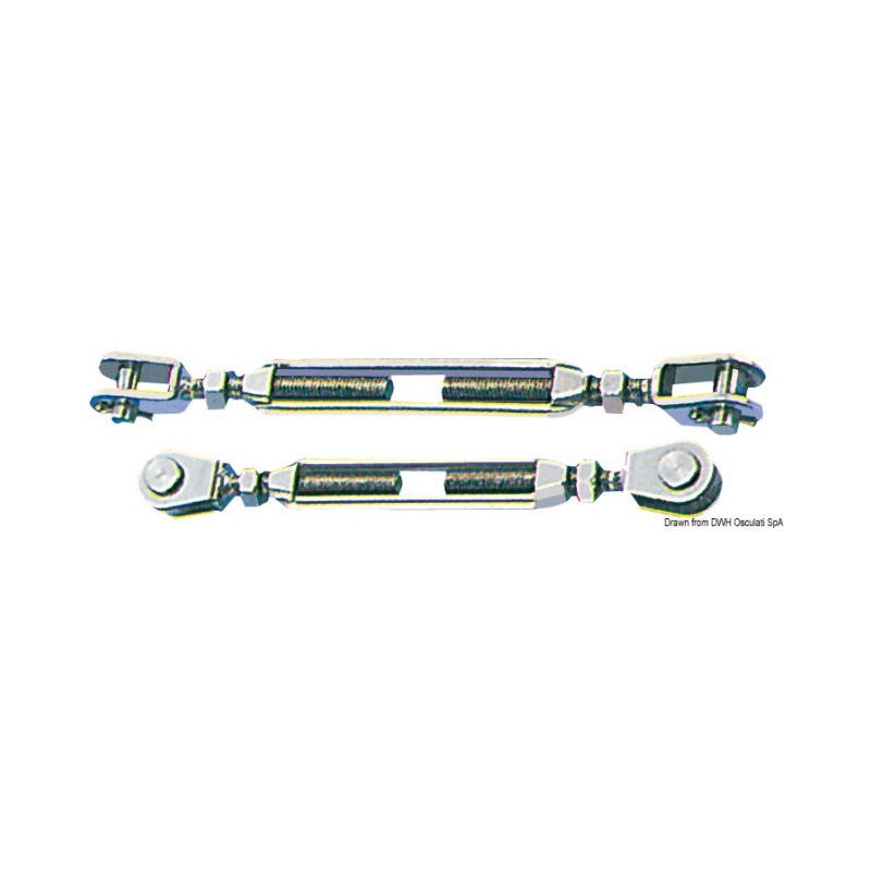 Ridoir avec deux chapes fixes AISI 316 5 mm