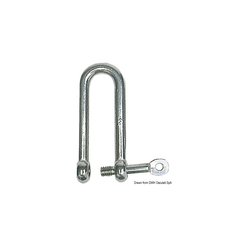 Manille mod. long à axe imperdable AISI 316 5 mm