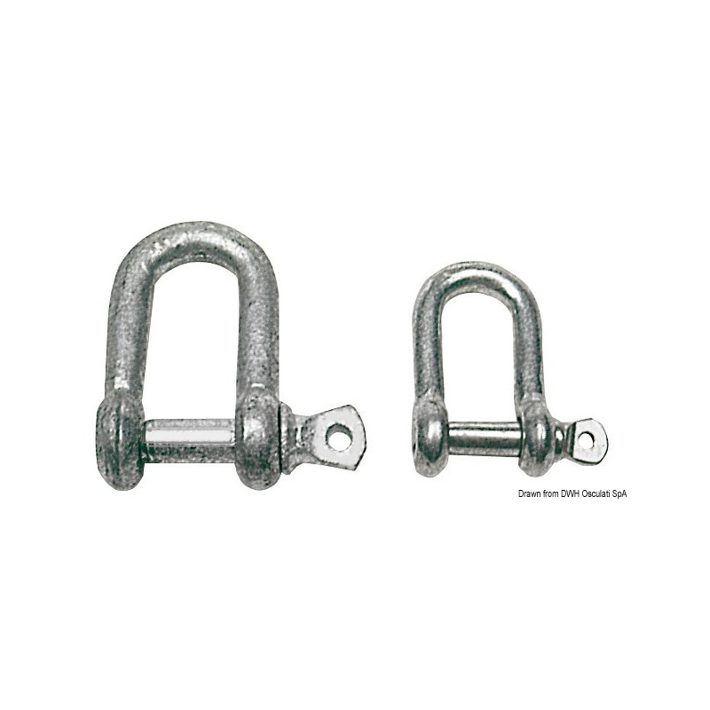 Manille en acier galvanisée 10 mm marine inox