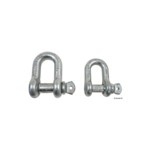 Manille zinguée haute résistance axe 11 mm marine inox