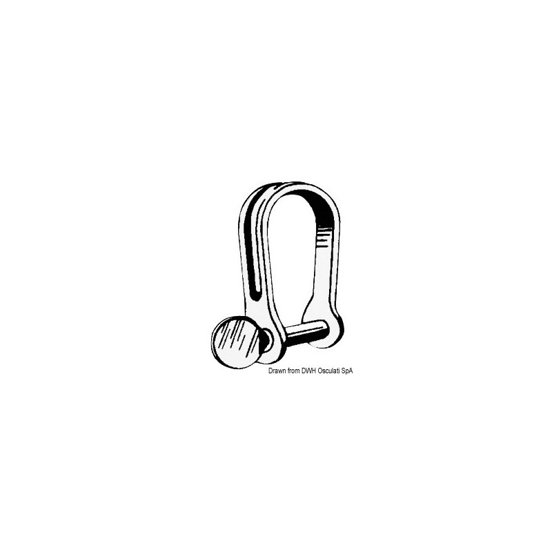 Manille emboutie longue en inox 4 mm