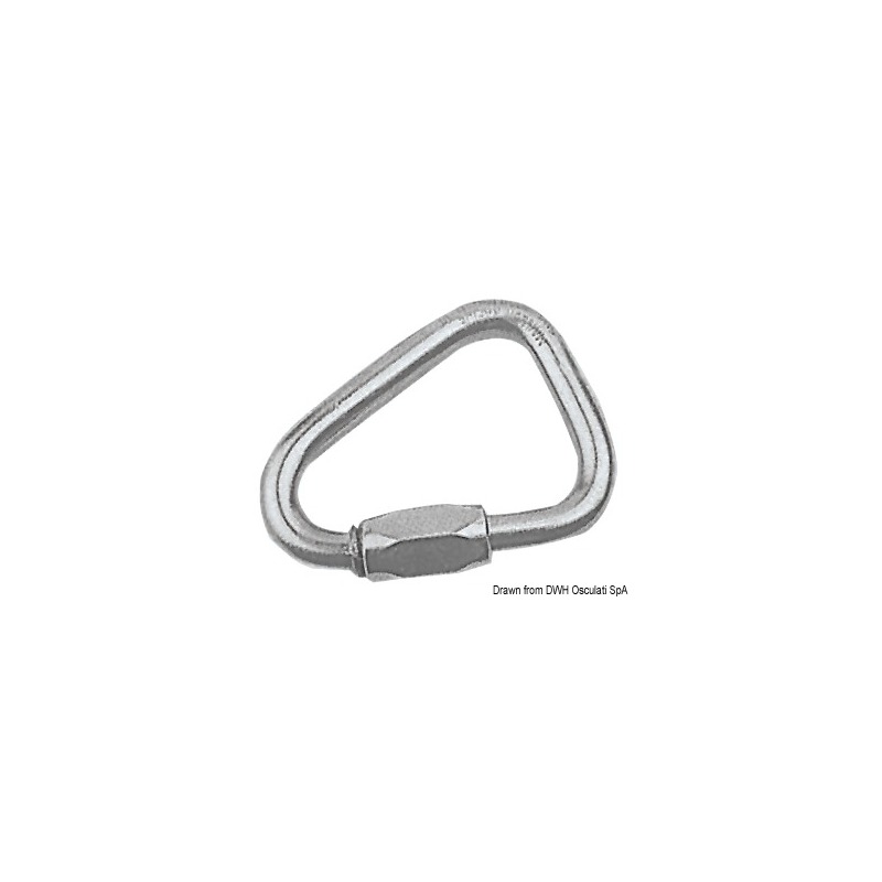 Mousqueton Delta inox avec ouverture à vis 6 mm