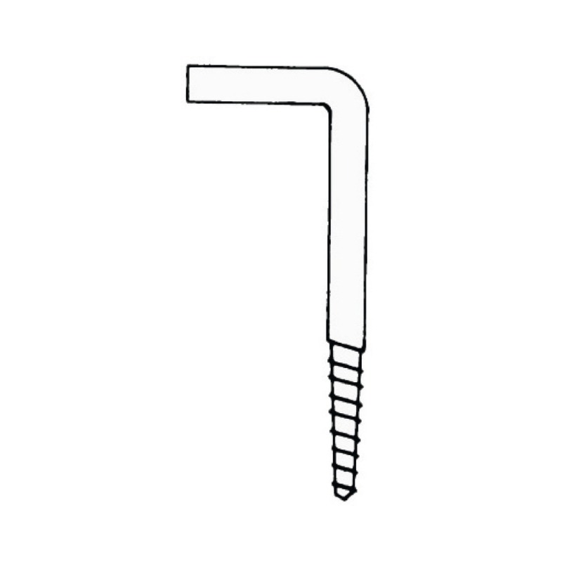 Crochet droit en inox à vis 40 x 3,5 mm Blister 7 pièces