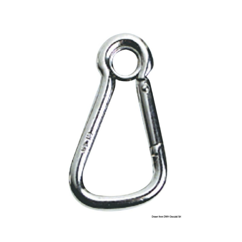 Mousqueton AISI 316 avec œil grand passage 10 mm