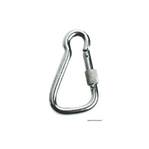 Mousqueton AISI 316 grand, frette de securité 23mm