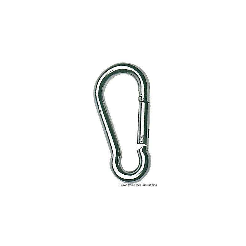 Mousqueton AISI 316 polis sans œil 3 mm