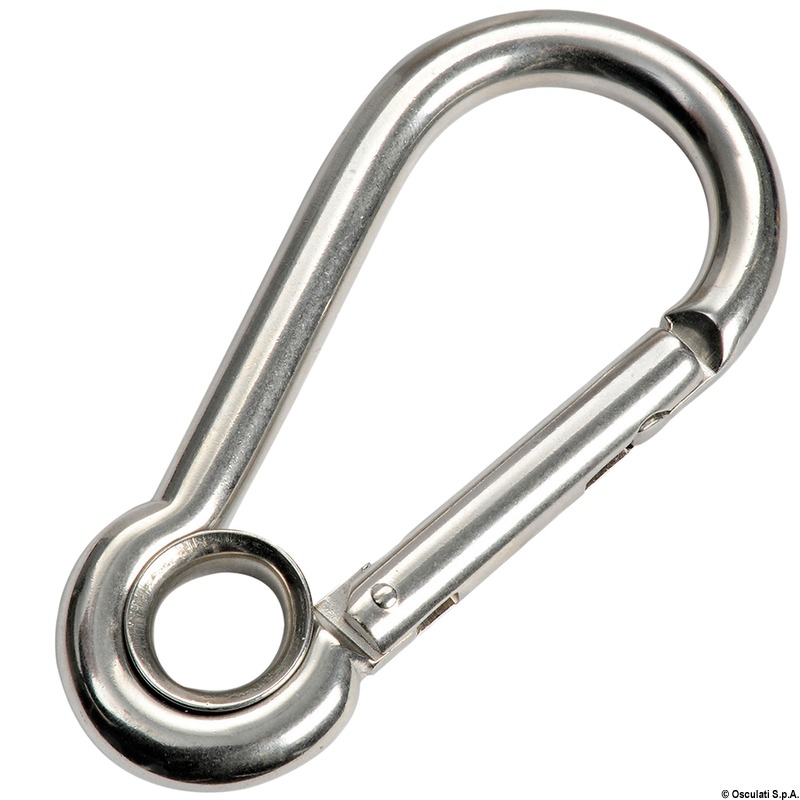 Mousqueton sans saillie avec œil AISI 316 5 mm