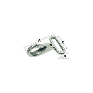 Mousqueton AISI 316 pour sangle 48x25 mm