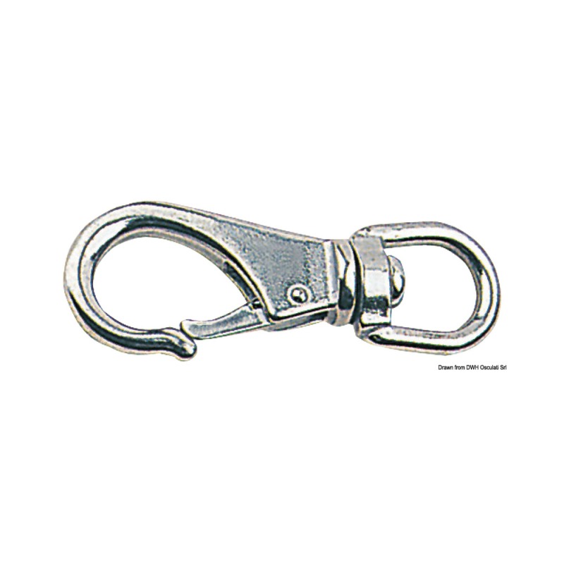 Mousqueton AISI 316 à émerillon 69 mm