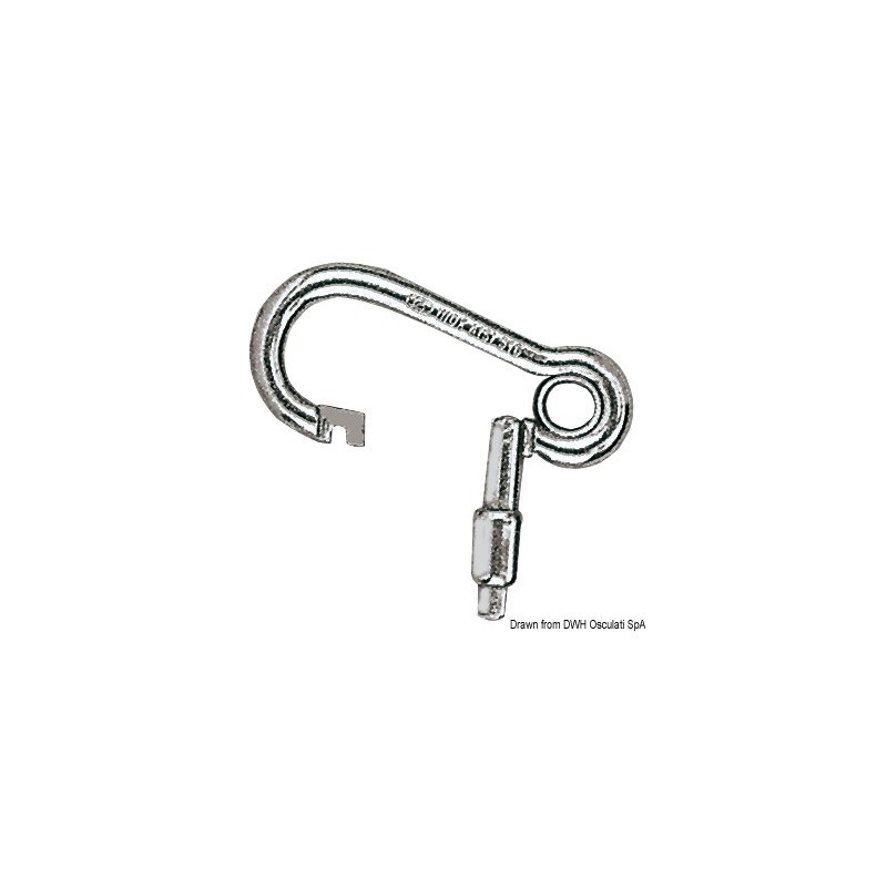 Mousqueton inox ouverture vers l'extérieur 60 mm