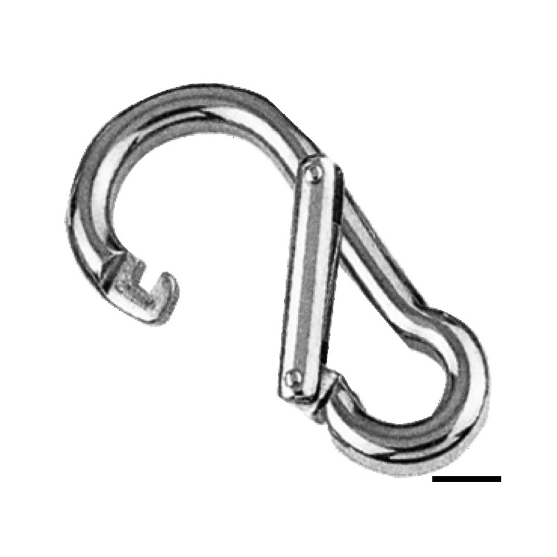 Mousqueton ouverture asymétrique AISI 316 80 mm