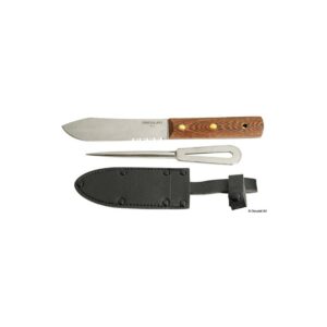 Kit: couteaux inox + pinoche + étui en cuir