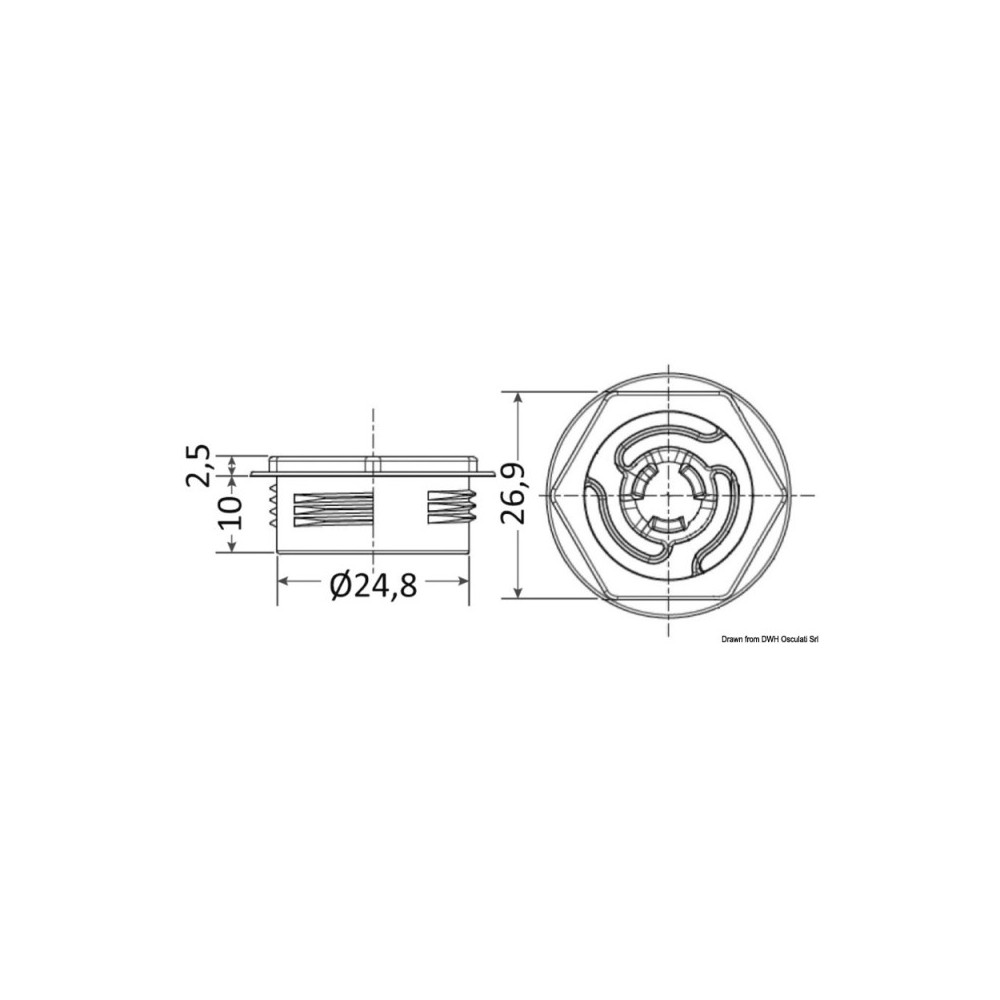 Clip auto-alignant trou 25 mm Delahousse Quick-Fit – Image 2