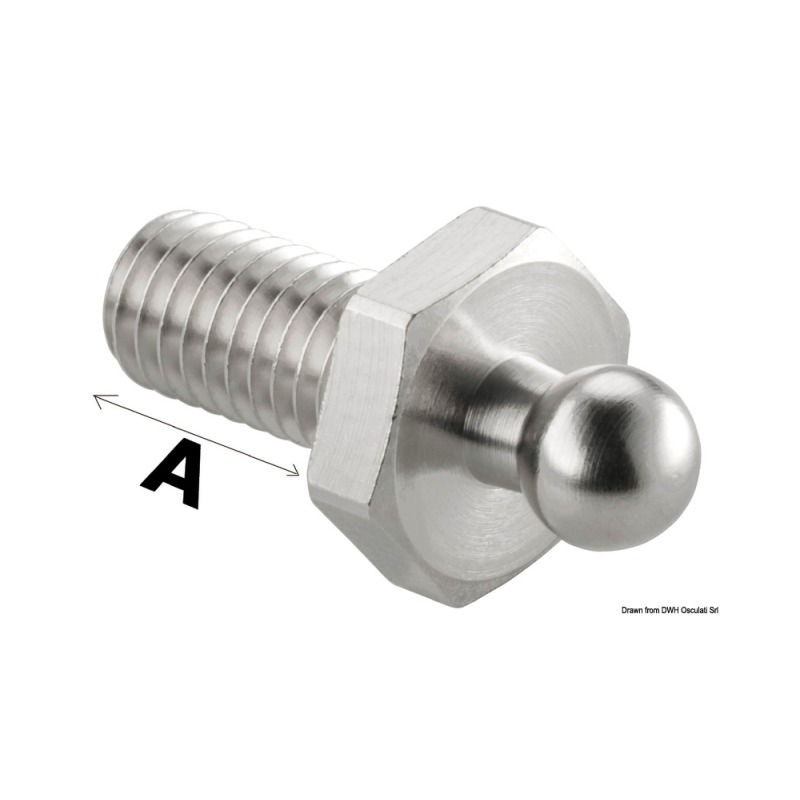 Bouton mâle inox Loxx avec vis + écrou