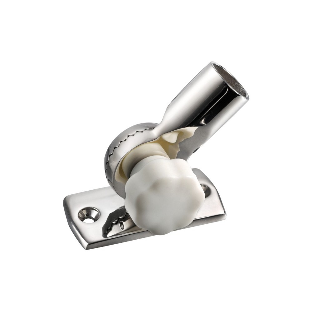 Base inox réglable avec bouton blanc