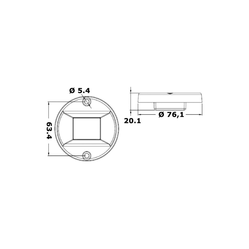Feu navigation Evoled poupe 135° ABS blanc – Image 3