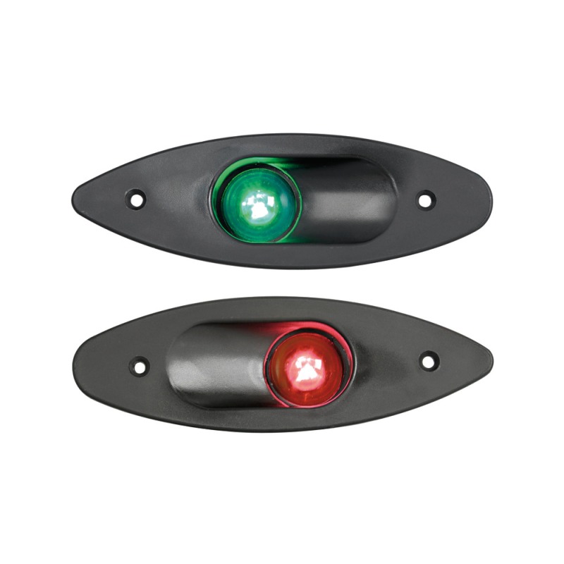 Feu de navigation en ABS à encastrer vert/noir