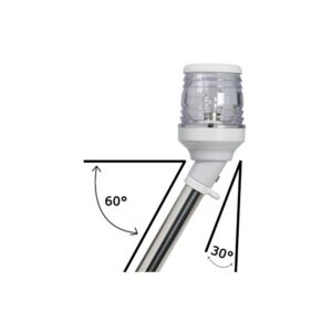 Hampe extractible 360° blanc feu 30° en axe