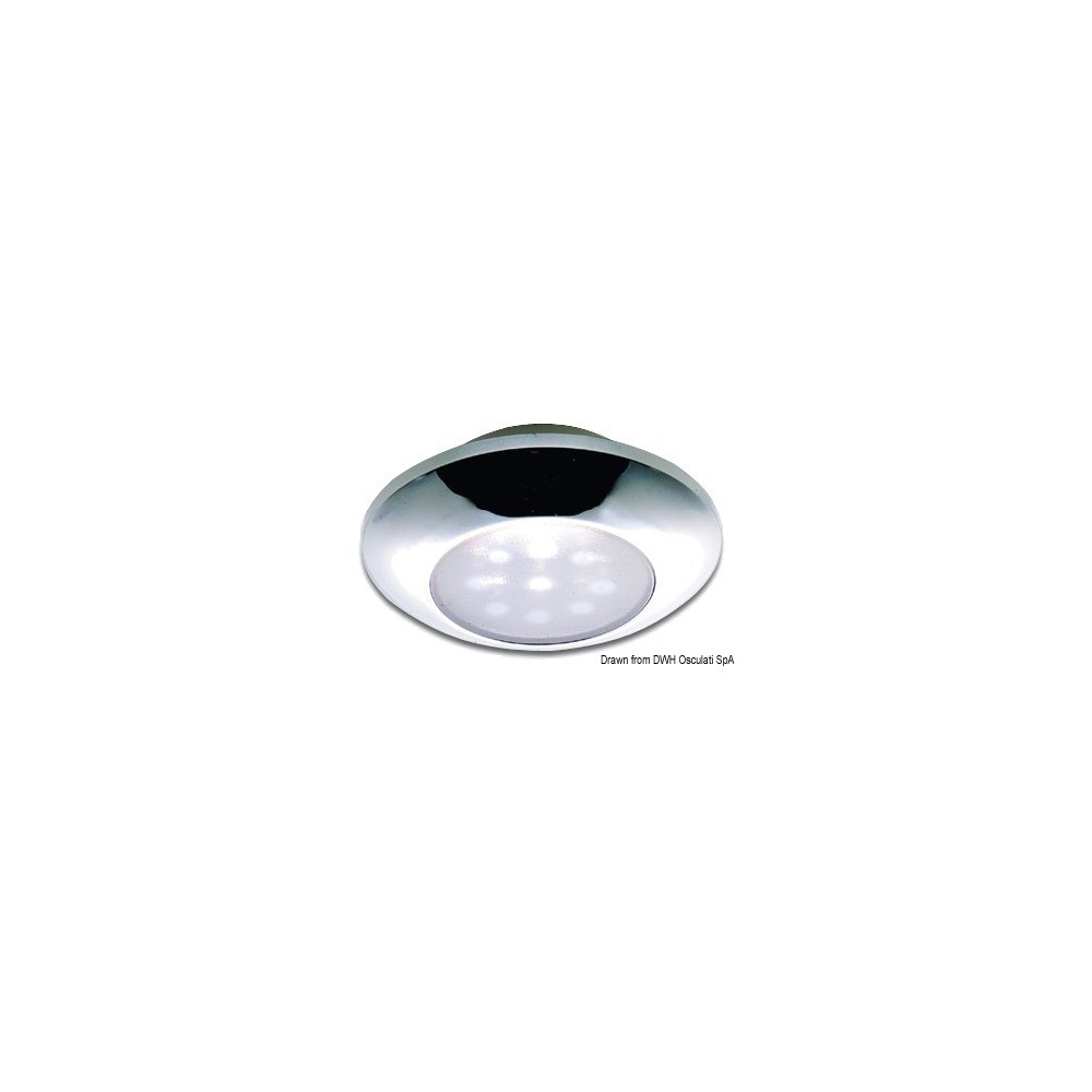 Plafonnier étanche chromé à LED blanc