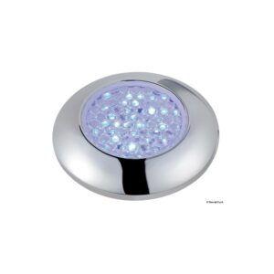 Plafonnier étanche chromé à LED bleu
