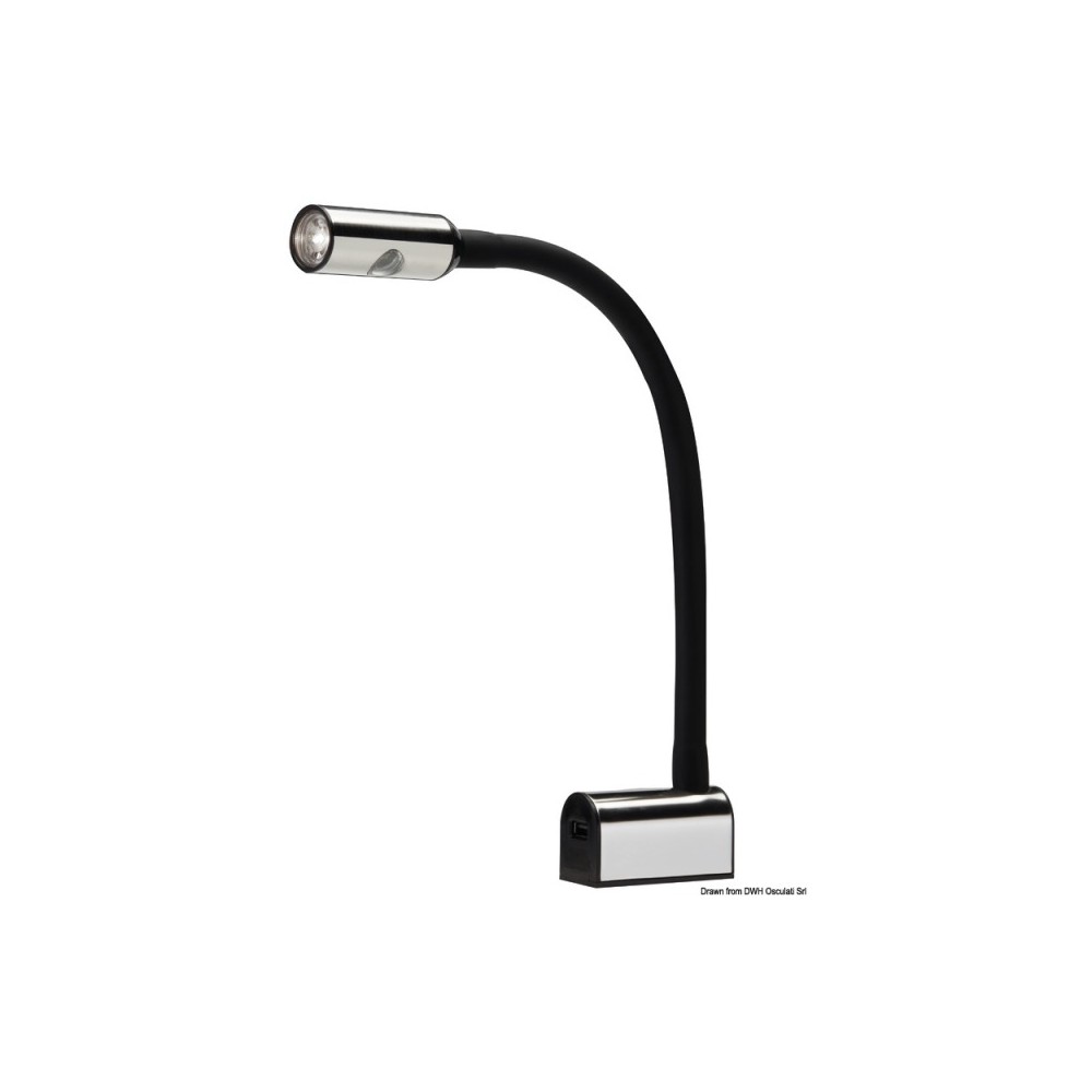 Spot LED articulé de lecture silicone noir
