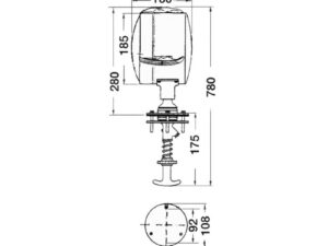 Projecteur orientable l'intérieur DHR 12 V 185 mm