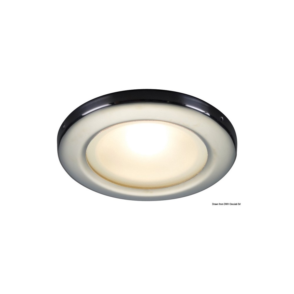 Plafonnier LED à encastrer Vega II poli miroir blanc