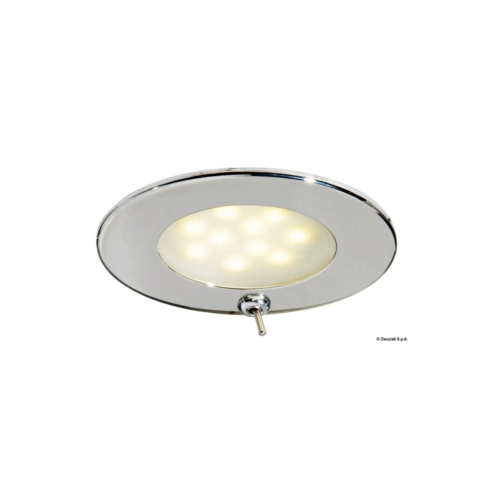 Spot LED Atria inox poli avec interrupteur