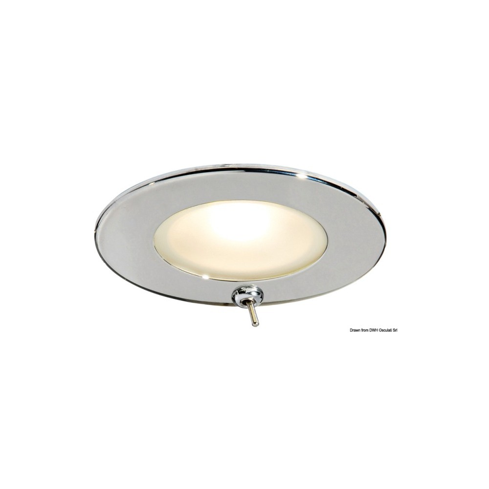 Plafonnier LED à encastrer Atria II poli miroir IP40