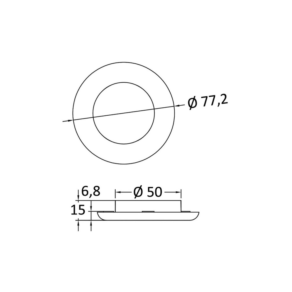 Plafonnier LED à encastrement SOLE finition chromée – Image 2