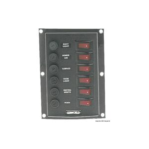 Tableau électrique vertical avec 6 interrupteurs