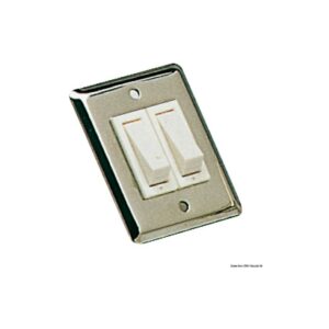 Interrupteur basculant double inox poli