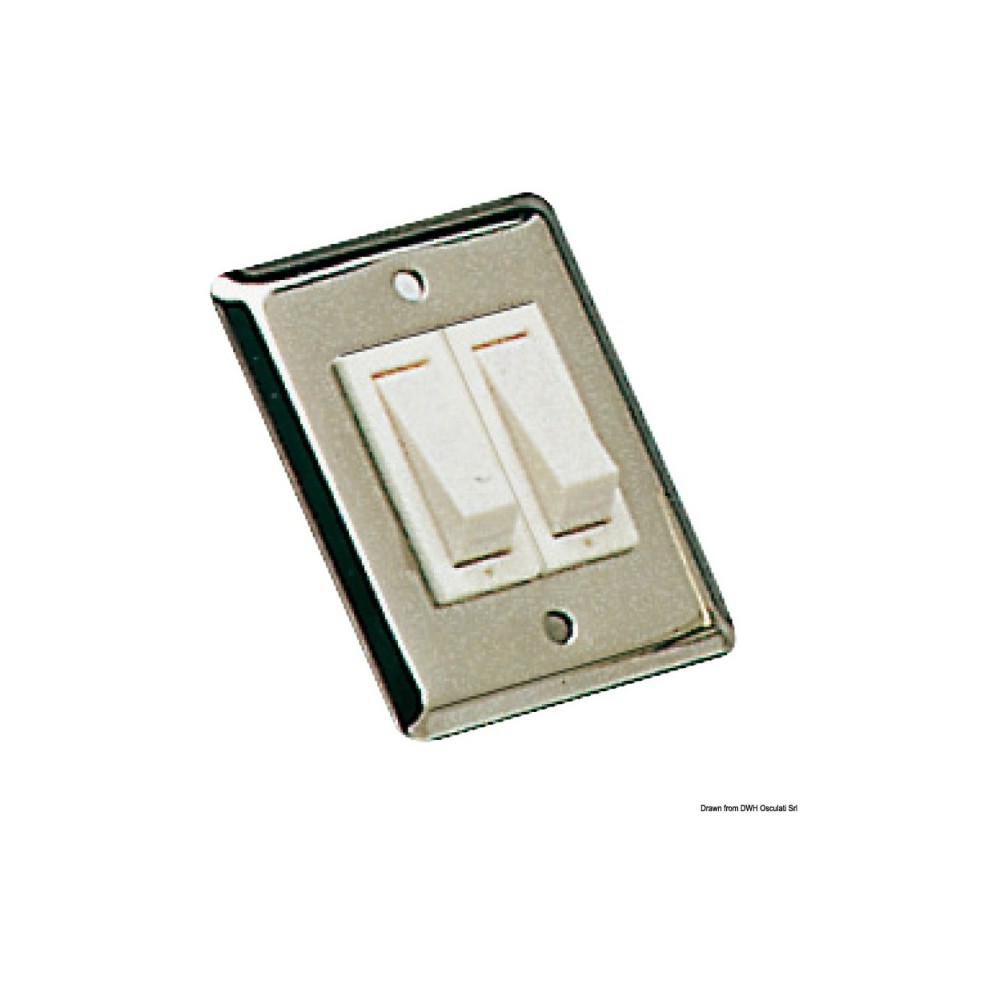 Interrupteur basculant double inox poli