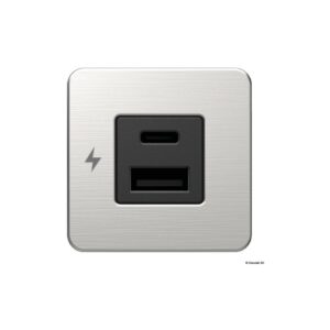 Prise USB double A+C SCANSTRUT Tile inox