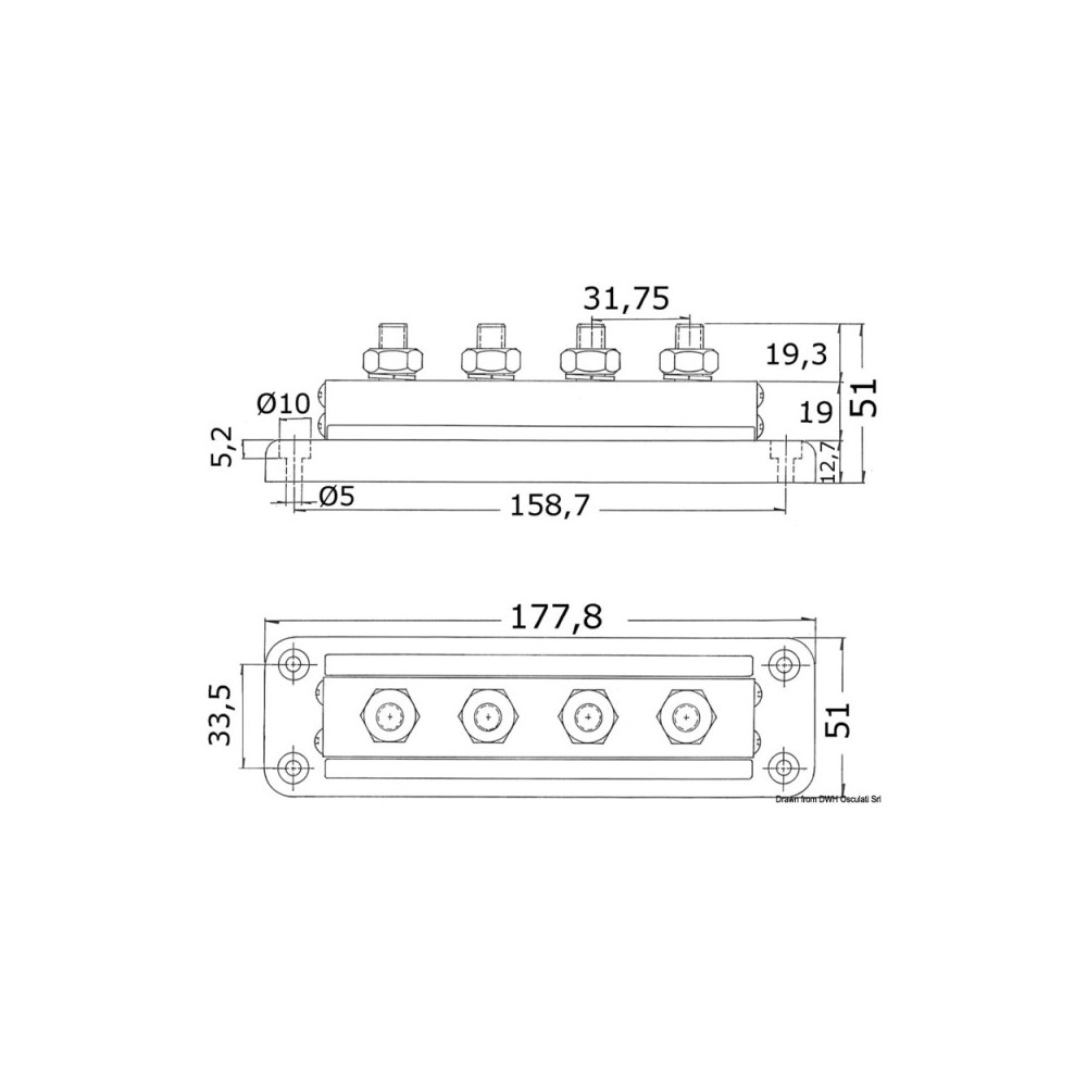 Barrette support Bus-Bar 4 x 10 mm – Image 2
