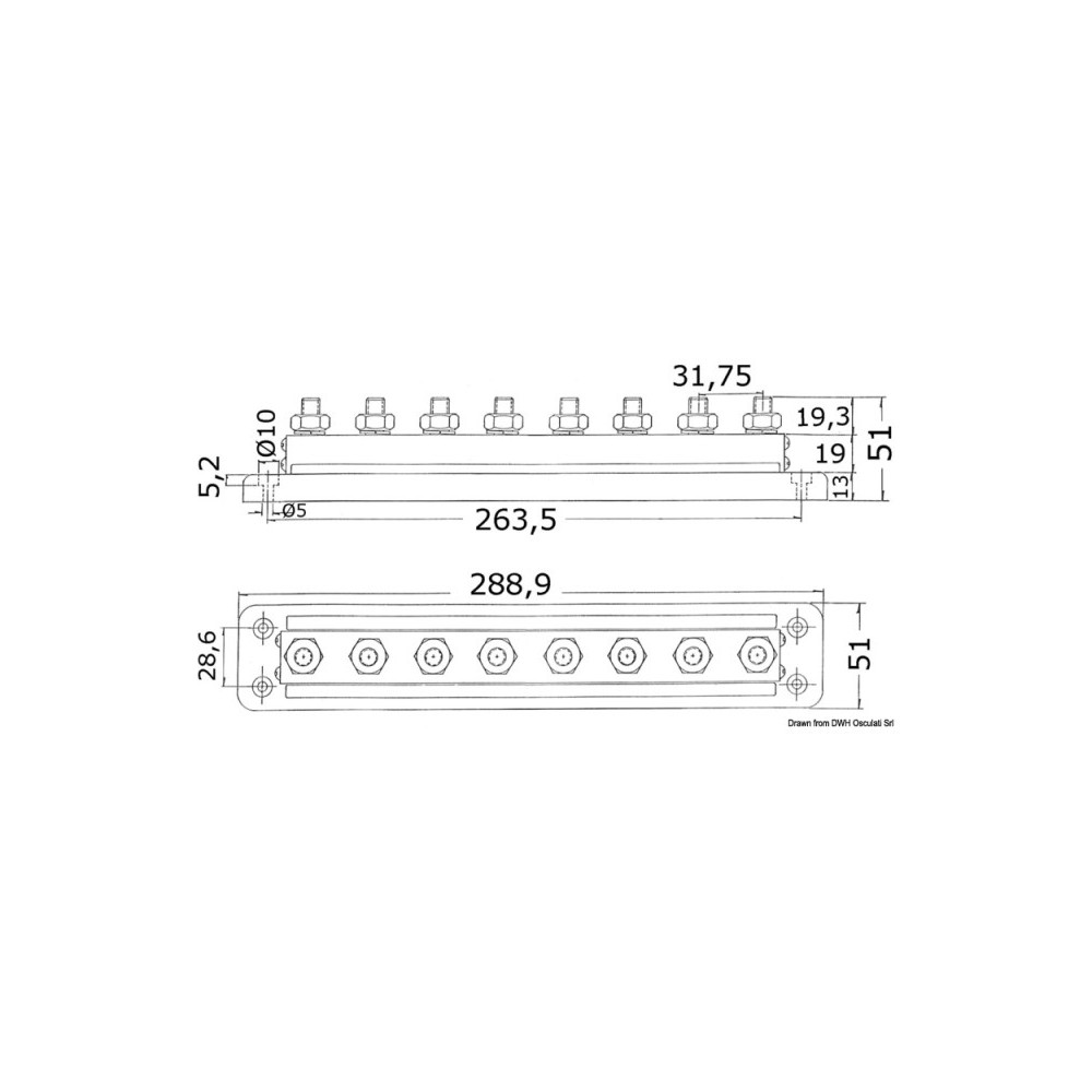 Barrette support Bus-Bar 8 x 10 mm – Image 2